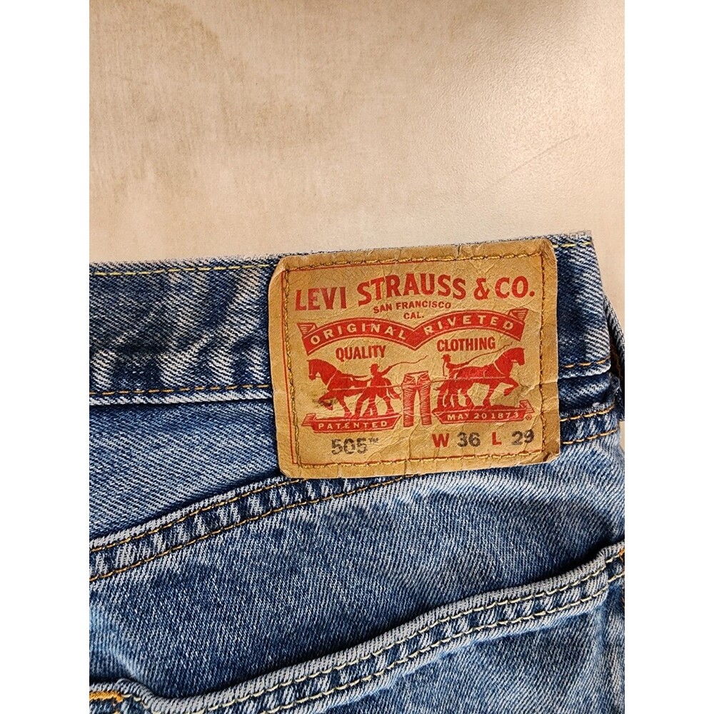 Levi’s 505 Men’s Jeans 36x29 Blue Straight Leg Regular Fit Denim